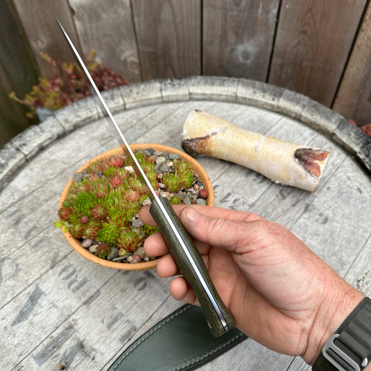 Green Micarta Provider 8" Kitchen Knife - Ben & Lois Orford