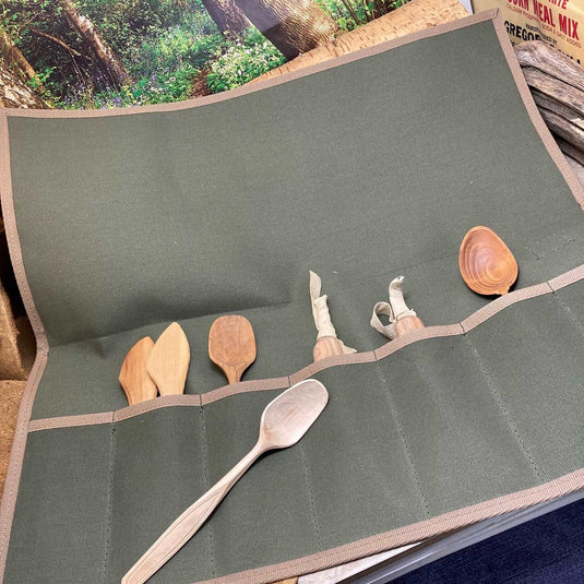 Green Canvas Tool Roll - Ben & Lois Orford