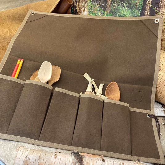 Deluxe Brown Canvas Tool roll