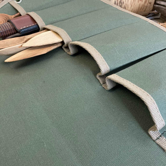 Deluxe Green Canvas Tool Roll