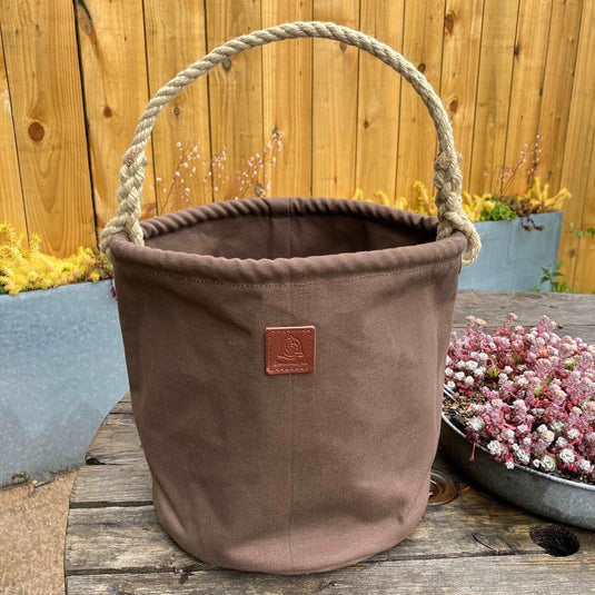 Deluxe Canvas Bucket Bag Brown