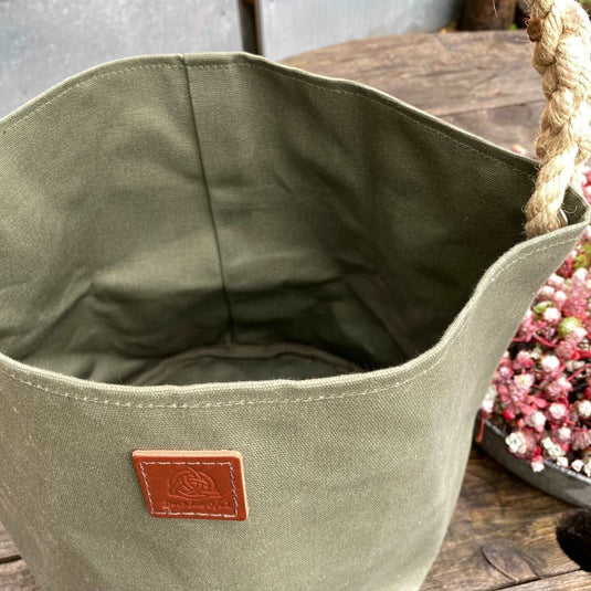 Canvas Bucket Bag Green