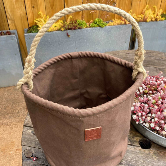 Deluxe Canvas Bucket Bag Brown