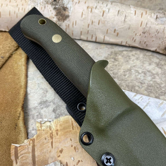 Green Canvas Micarta Woodlander - Ben & Lois Orford