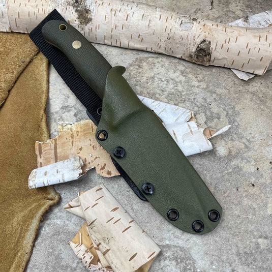 Green Canvas Micarta Woodlander - Ben & Lois Orford