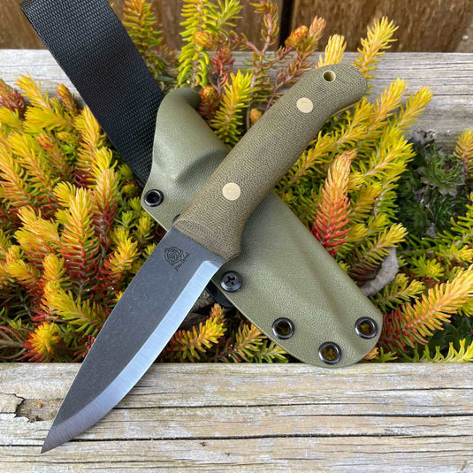 Green Canvas Micarta Woodlander - Ben & Lois Orford