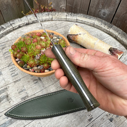 Green Micarta Provider 8" Kitchen Knife - Ben & Lois Orford