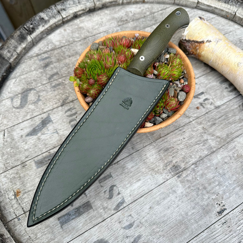 Load image into Gallery viewer, Green Micarta Provider 8&quot; Kitchen Knife
