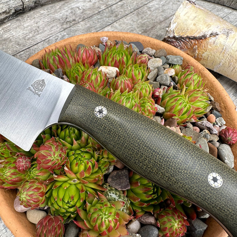 Load image into Gallery viewer, Green Micarta Provider 8&quot; Kitchen Knife
