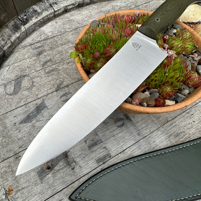 Load image into Gallery viewer, Green Micarta Provider 8&quot; Kitchen Knife
