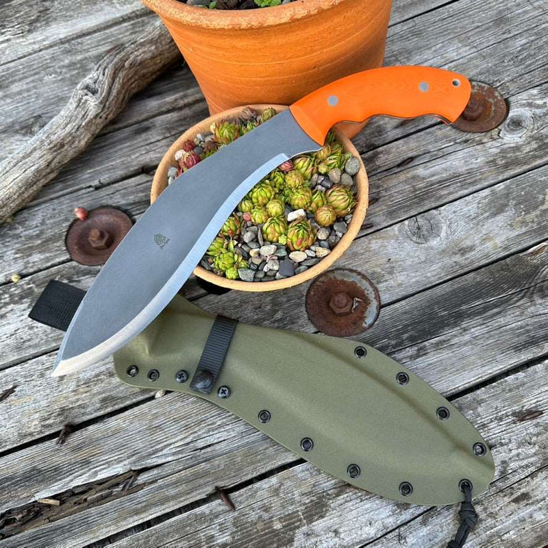Load image into Gallery viewer, New Design AEB-L Hunter Orange Khukuri - Ben & Lois Orford