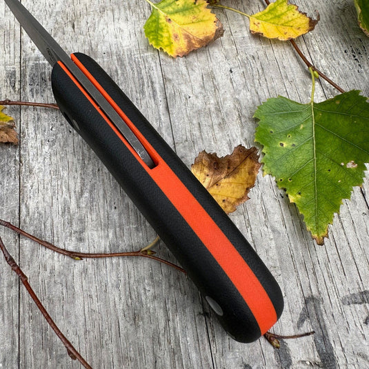 "Chunky" Black Micarta Flat grind Nomad - Ben & Lois Orford