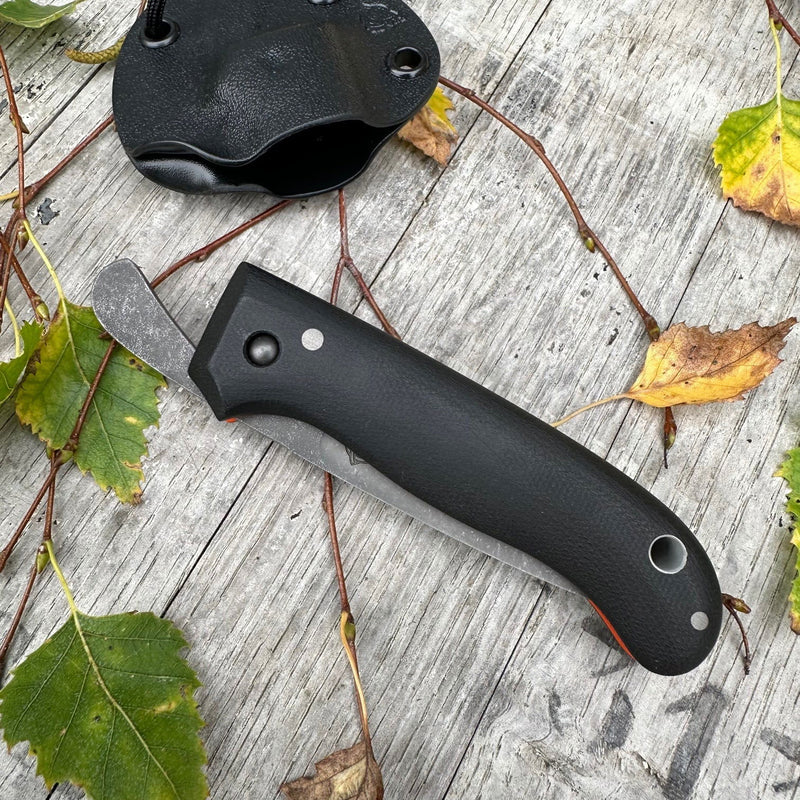Load image into Gallery viewer, "Chunky" Black Micarta Flat grind Nomad - Ben & Lois Orford