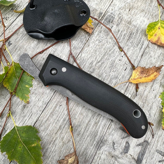 "Chunky" Black Micarta Flat grind Nomad - Ben & Lois Orford