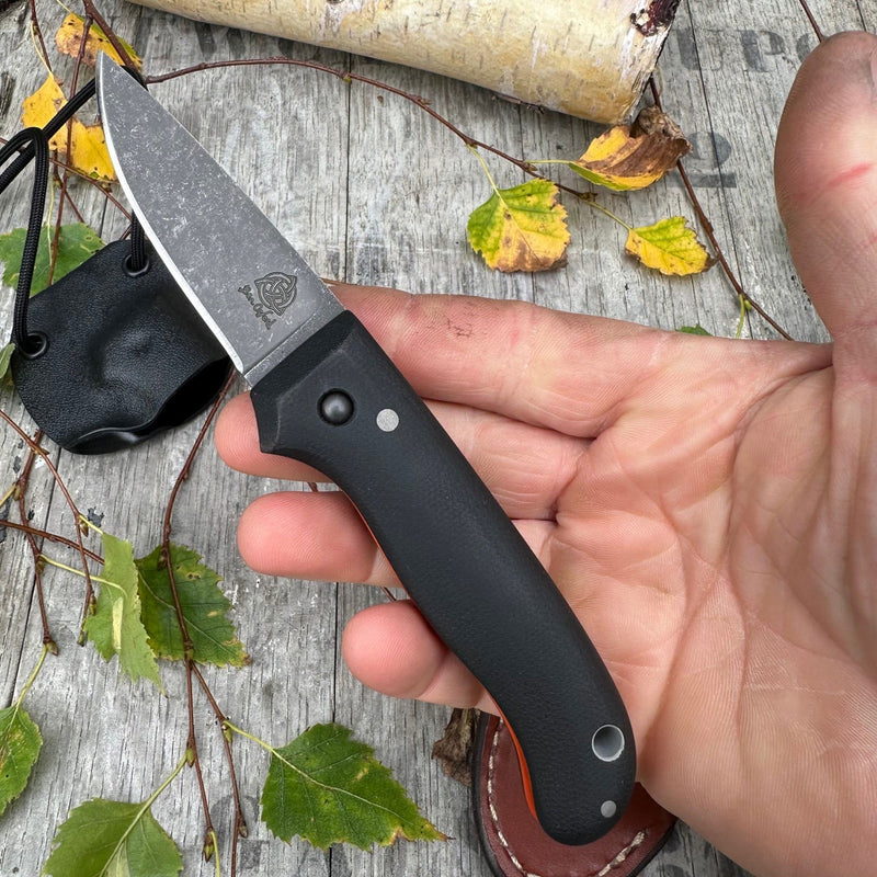 Load image into Gallery viewer, "Chunky" Black Micarta Flat grind Nomad - Ben & Lois Orford