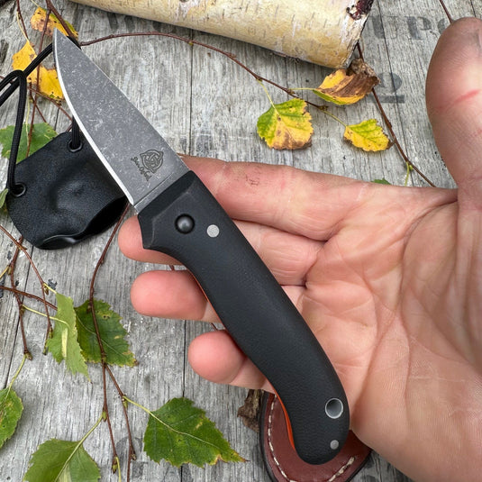 "Chunky" Black Micarta Flat grind Nomad - Ben & Lois Orford