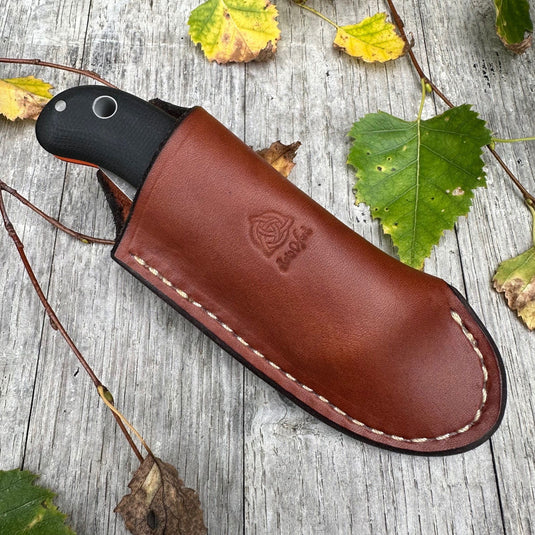 "Chunky" Black Micarta Flat grind Nomad - Ben & Lois Orford