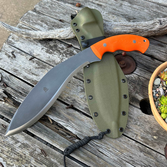 New Design AEB-L Hunter Orange Khukuri - Ben & Lois Orford