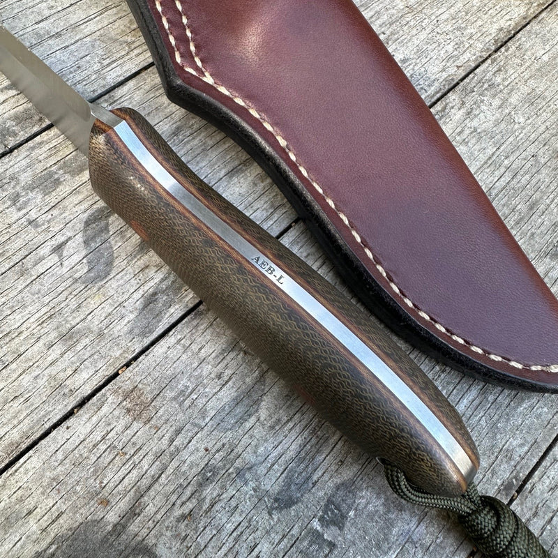 Load image into Gallery viewer, Green and Natural Micarta Campcraft knife - Ben & Lois Orford