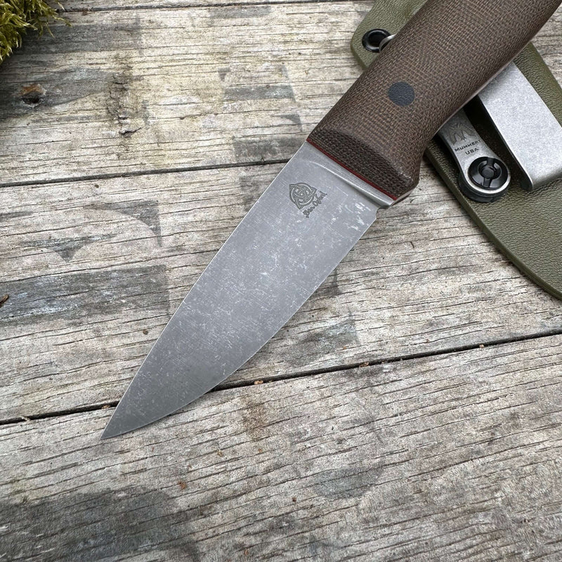 Load image into Gallery viewer, Green Micarta Flat ground Campcraft knife - Ben & Lois Orford