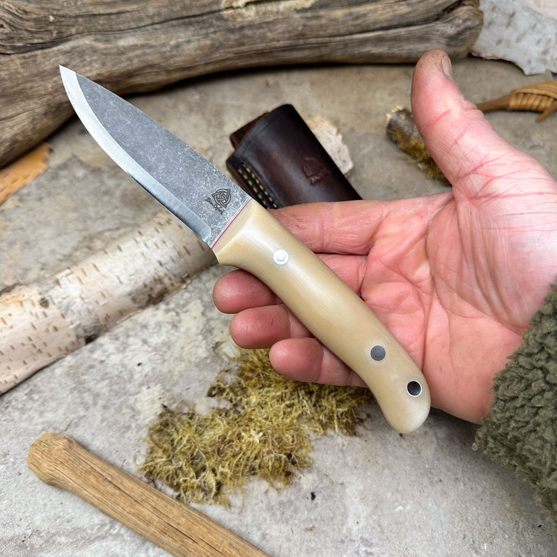 Load image into Gallery viewer, The Woodlander - Ivory Linen Micarta/AEB-L