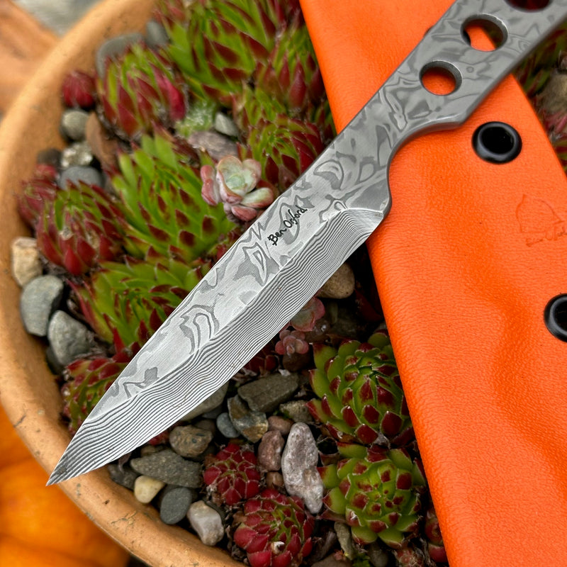 Load image into Gallery viewer, The Thorn XL - Damasteel/Hunter Orange