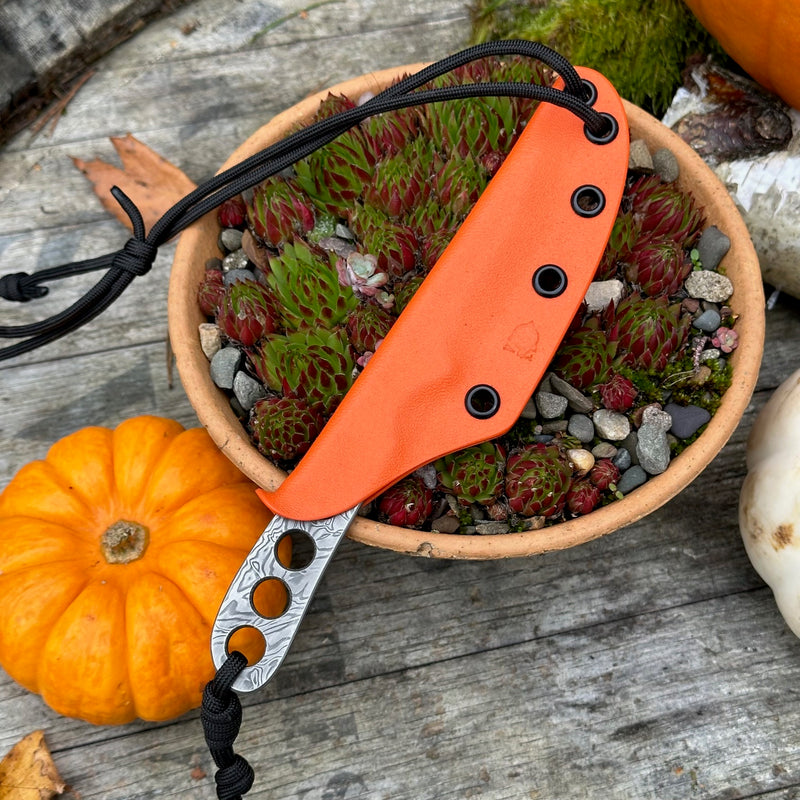 Load image into Gallery viewer, The Thorn XL - Damasteel/Hunter Orange