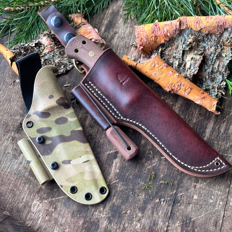 Load image into Gallery viewer, The Villmark - Brown Micarta/Two Sheaths