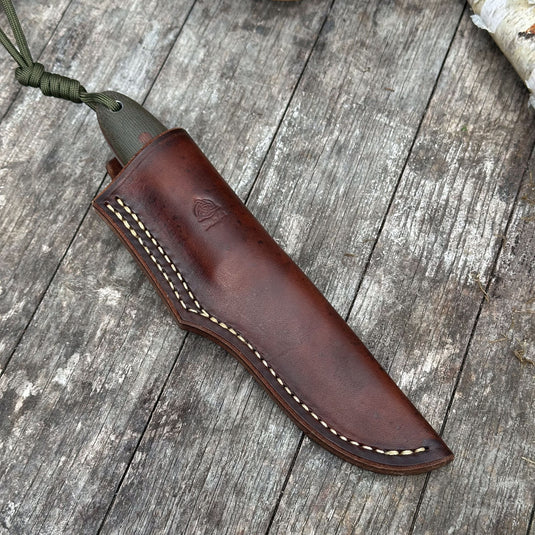 The Campcraft - Sabre Grind/Green Canvas Micarta