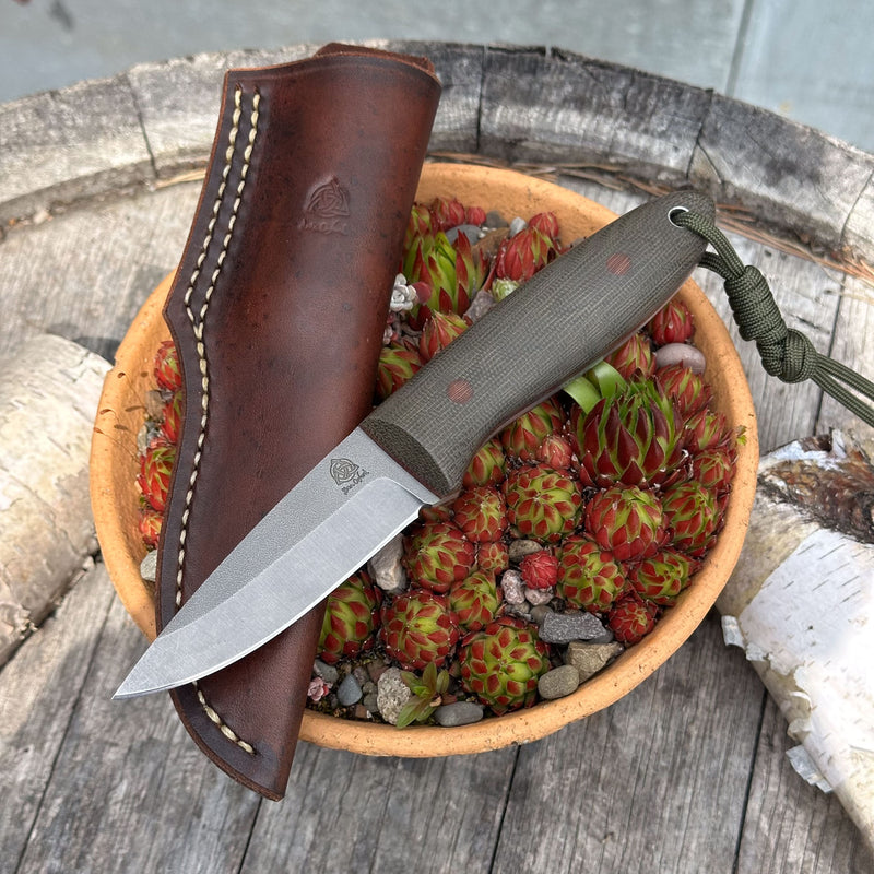 Load image into Gallery viewer, The Campcraft - Sabre Grind/Green Canvas Micarta