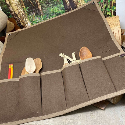 Deluxe Brown Canvas Tool roll