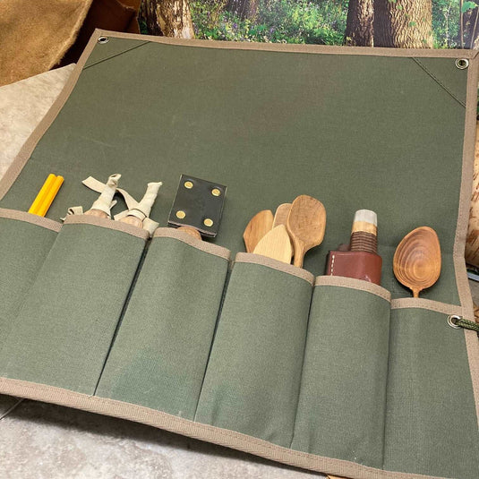 Deluxe Green Canvas Tool Roll