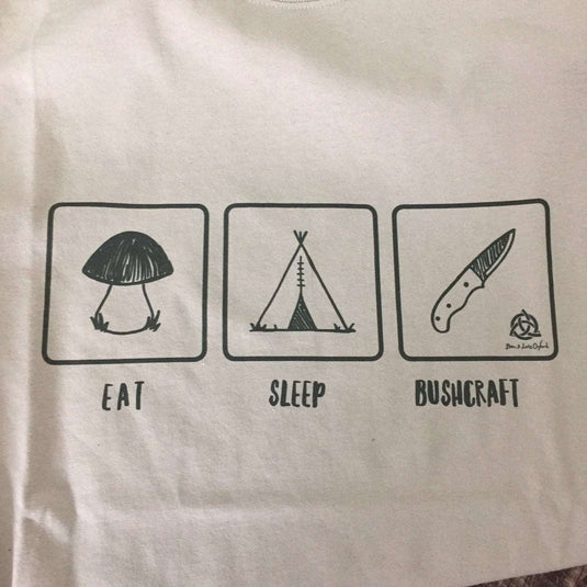 'Eat, Sleep, Bushcraft' T-Shirt - Sand