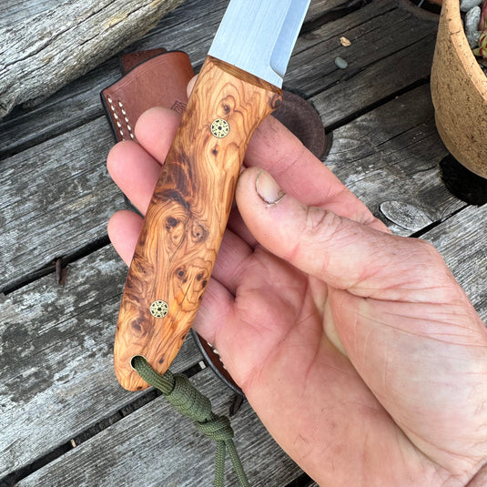 New 4" Burr Yew Campcraft knife