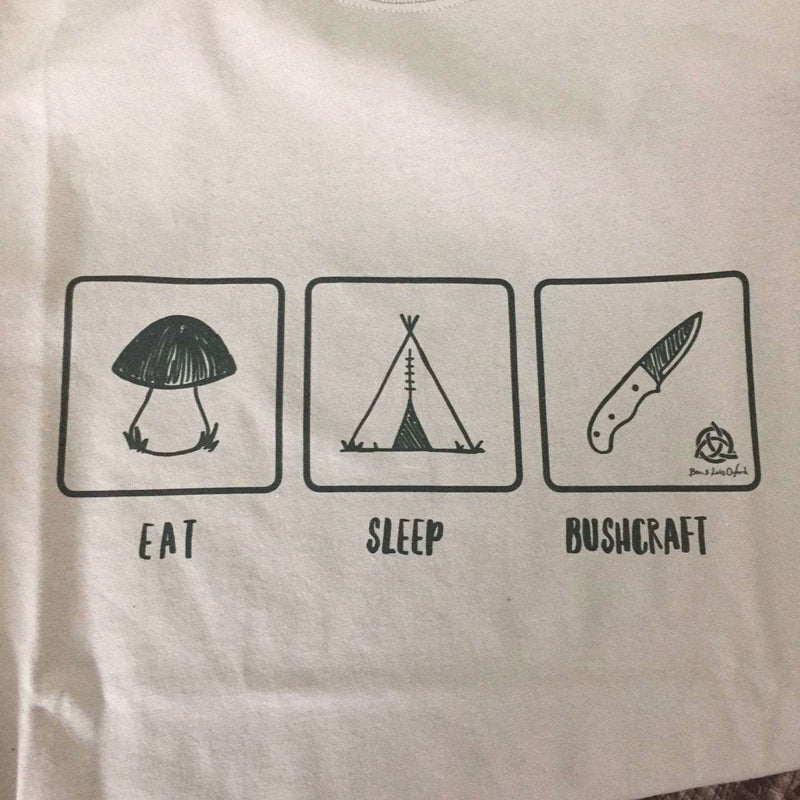 Load image into Gallery viewer, &#39;Eat, Sleep, Bushcraft&#39; T-Shirt - Sand - Ben &amp; Lois Orford
