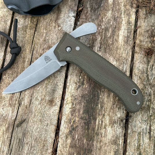Nomad Sabre grind- Green Micarta