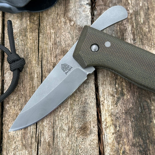 Nomad Sabre grind- Green Micarta