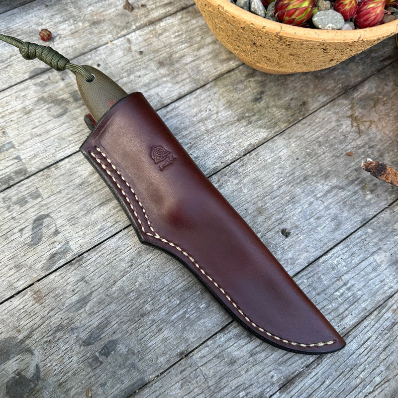 Load image into Gallery viewer, Green and Natural Micarta Campcraft knife - Ben &amp; Lois Orford
