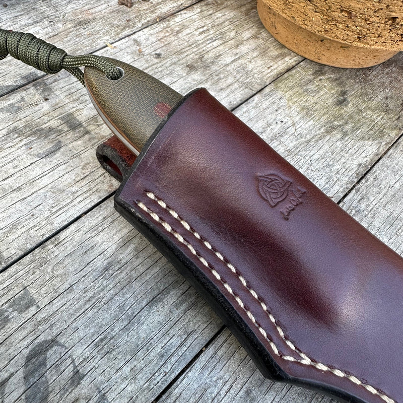 Load image into Gallery viewer, Green and Natural Micarta Campcraft knife - Ben &amp; Lois Orford
