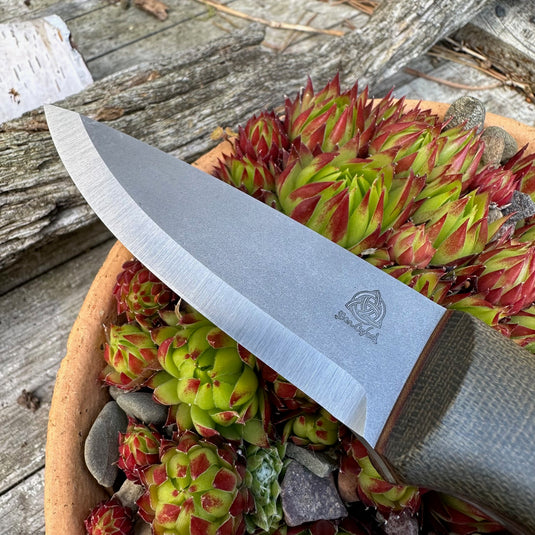 Green and Natural Micarta Campcraft knife - Ben & Lois Orford