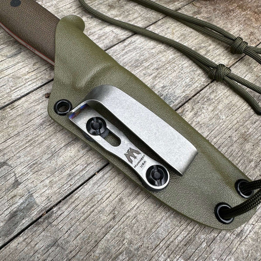 Green Micarta Flat ground Campcraft knife - Ben & Lois Orford