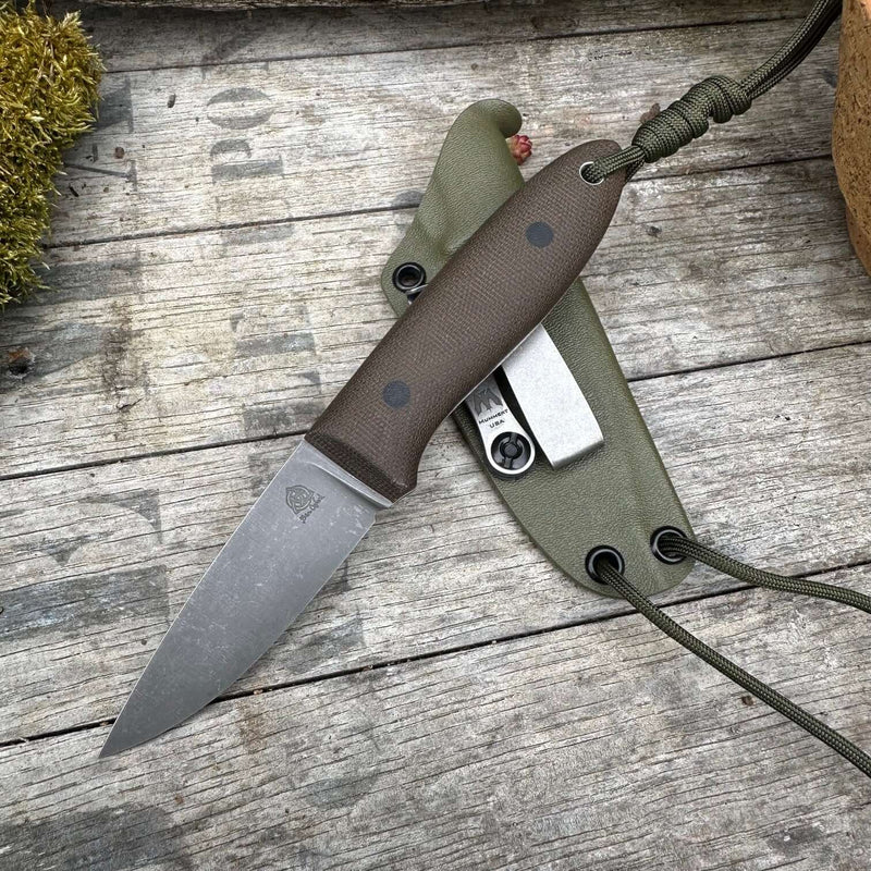 Load image into Gallery viewer, Green Micarta Flat ground Campcraft knife - Ben &amp; Lois Orford
