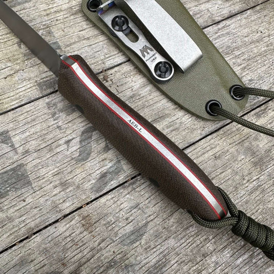 Green Micarta Flat ground Campcraft knife - Ben & Lois Orford