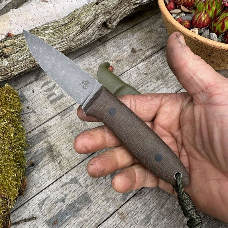 Load image into Gallery viewer, Green Micarta Flat ground Campcraft knife - Ben &amp; Lois Orford
