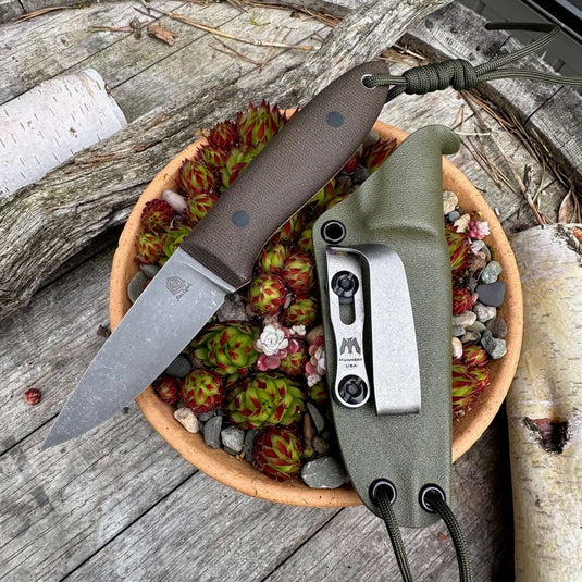 Green Micarta Flat ground Campcraft knife - Ben & Lois Orford