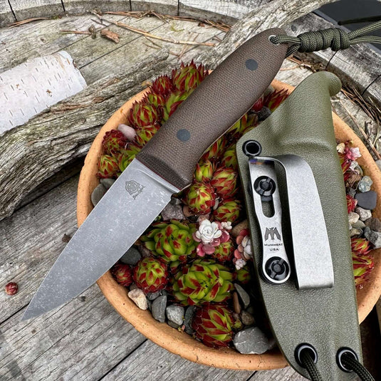 Green Micarta Flat ground Campcraft knife - Ben & Lois Orford