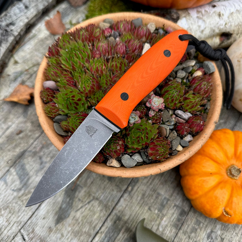 Load image into Gallery viewer, Hunter Orange  Flat ground Campcraft knife
