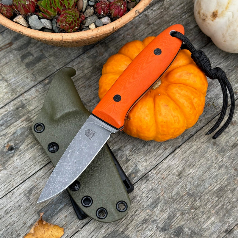 Load image into Gallery viewer, Hunter Orange  Flat ground Campcraft knife
