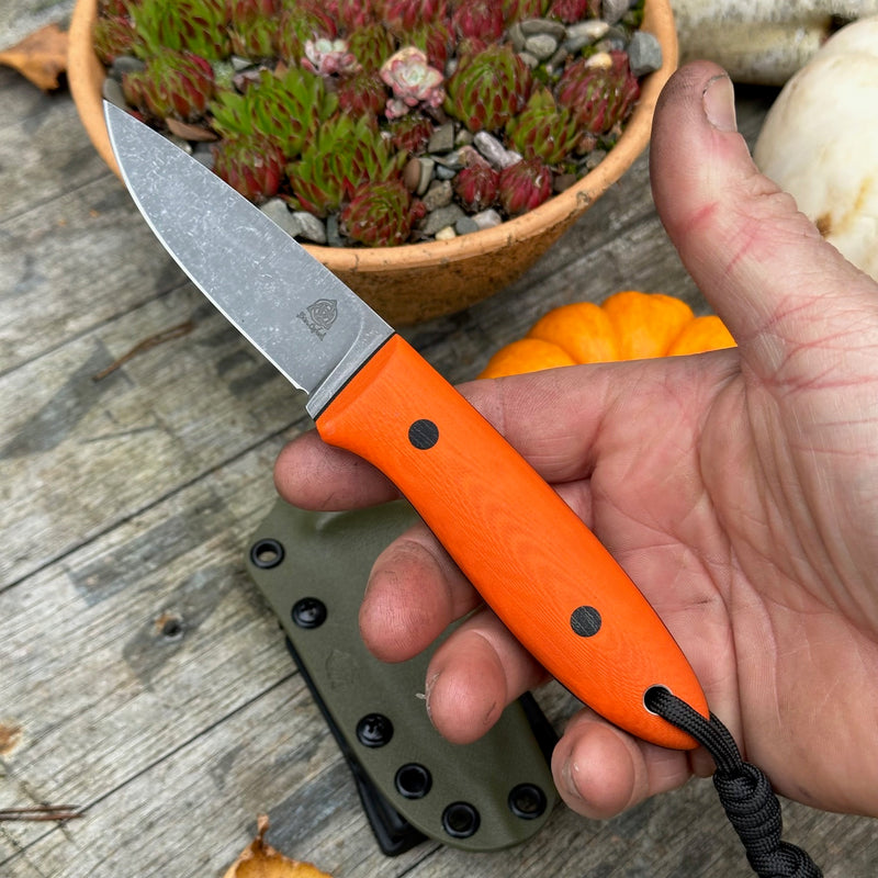 Load image into Gallery viewer, Hunter Orange  Flat ground Campcraft knife
