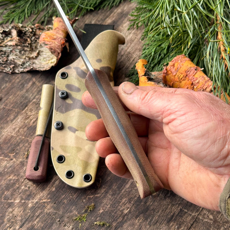 Load image into Gallery viewer, The Villmark - Brown Micarta/Two Sheaths
